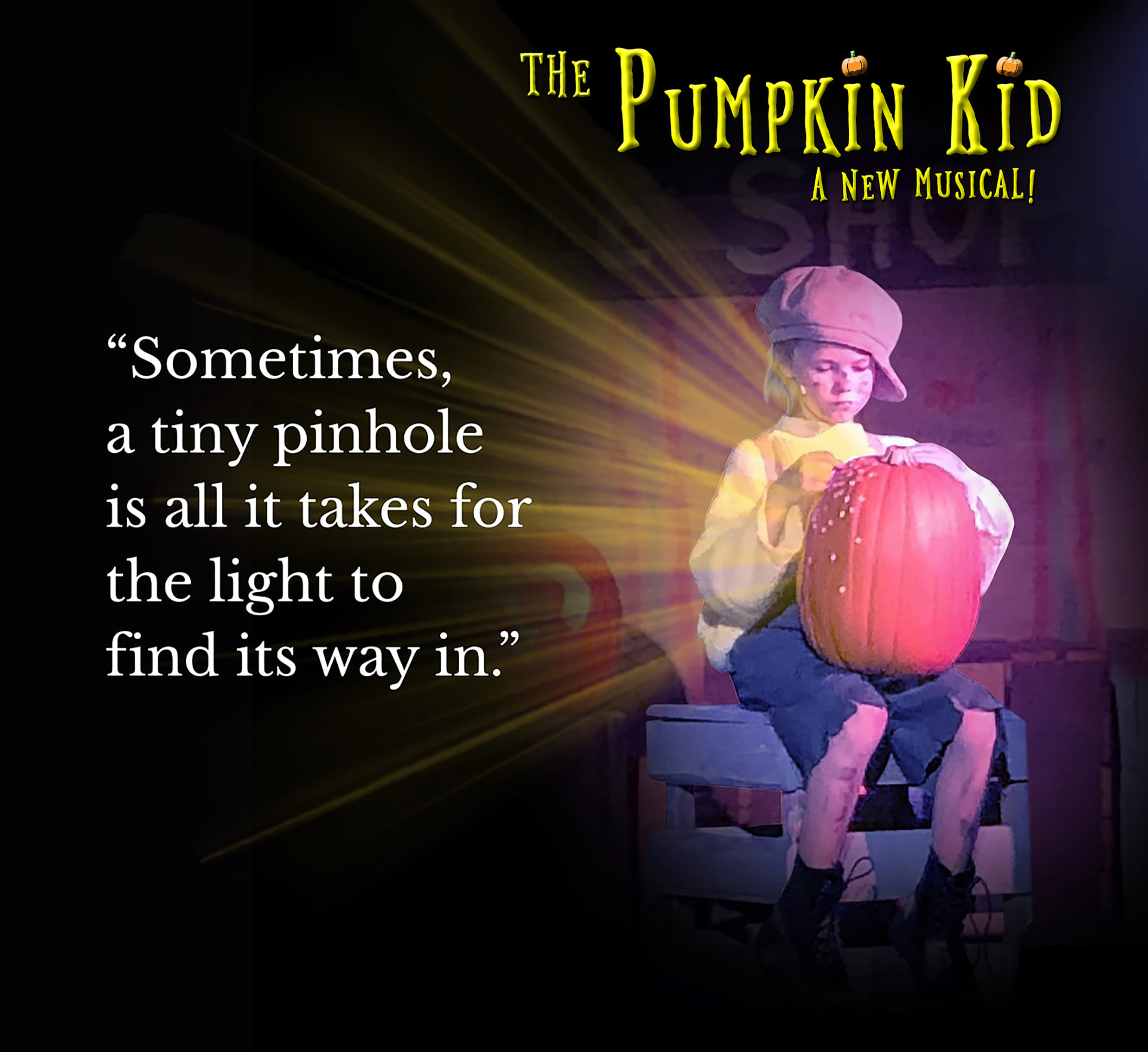 The Pumpkin Kid — a boy carving a glowing pumpkin
